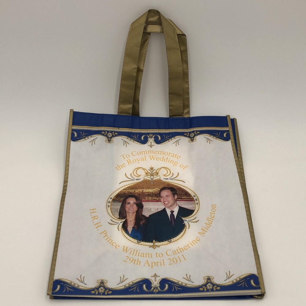 Royal Wedding Commemorative Tote Bag - Blue and Gold